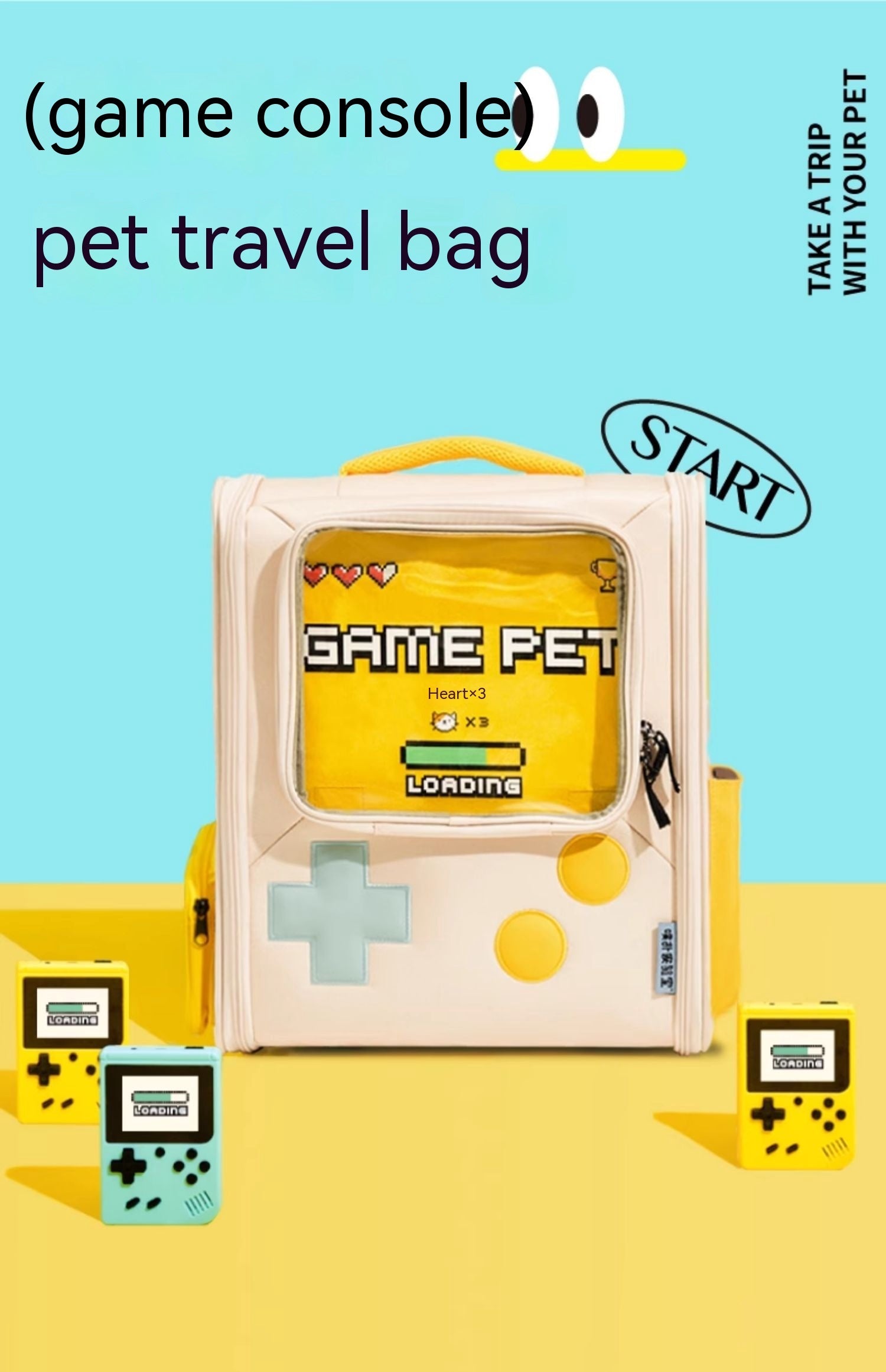 Retro Game Console Style Pet Travel Backpack Carrier