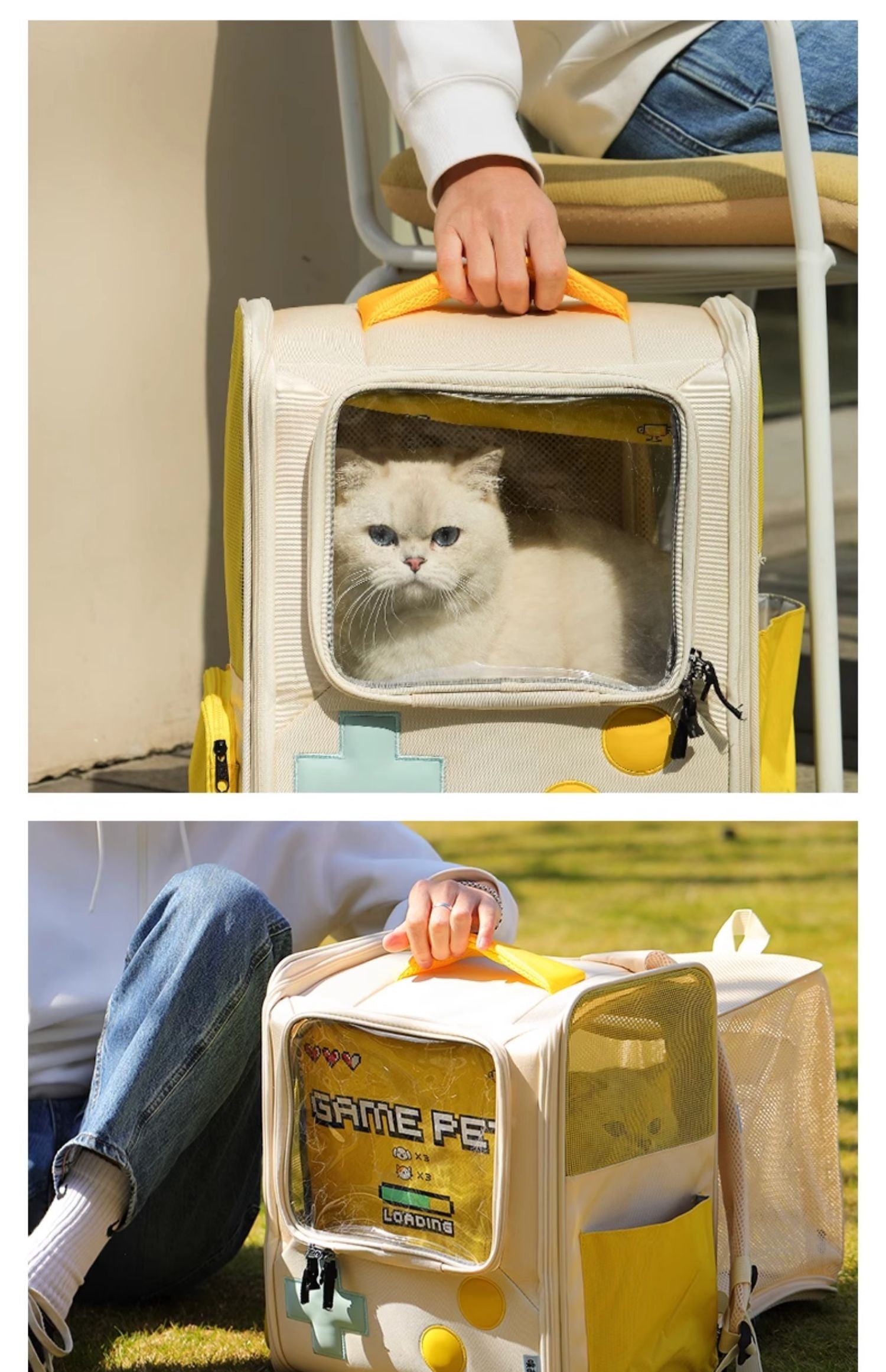 Retro Game Console Style Pet Travel Backpack Carrier