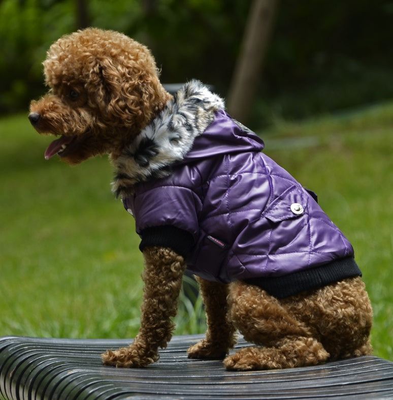 Pet Dog Fur Collar Coat Autumn Winter Clothes