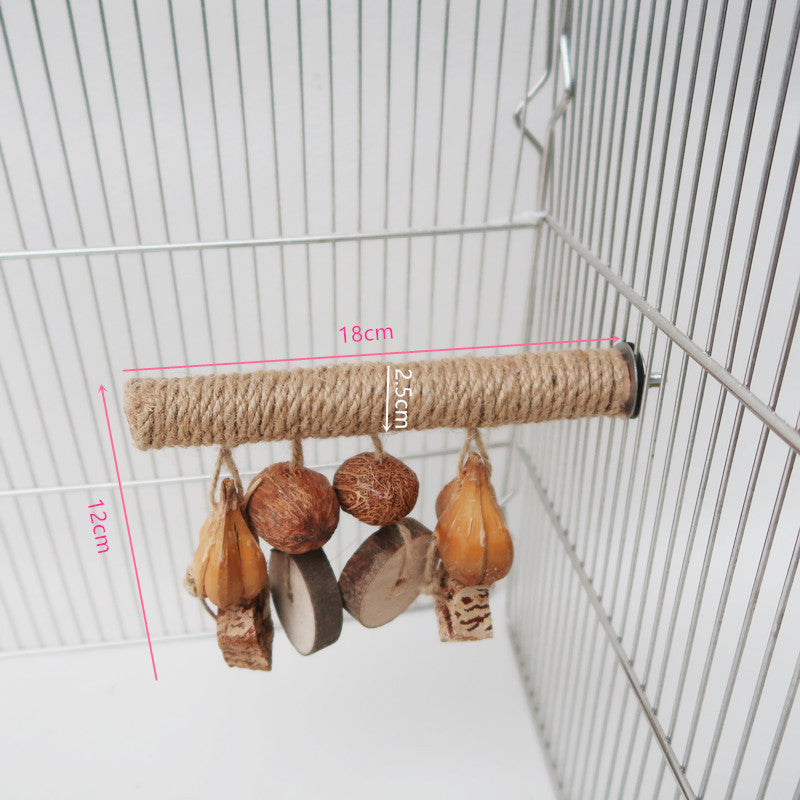 Parrot Stand Rod Hemp Rope Braided Bird Toy