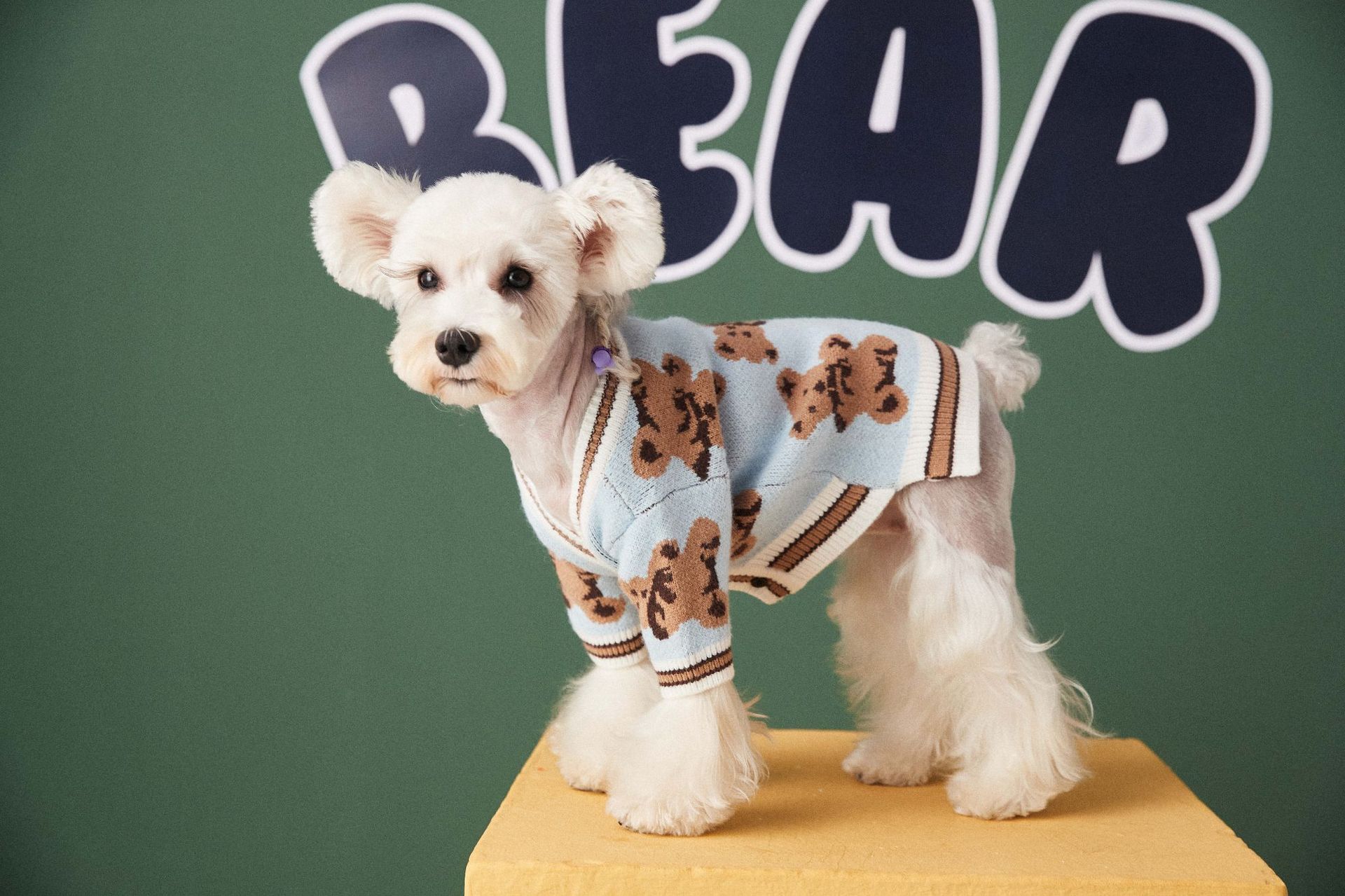 Preppy V-Neck Striped Pet Sweater For Dogs Cats