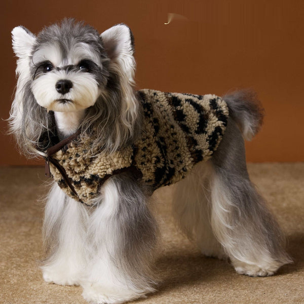 Fair Isle Sleeveless Dog Sweater For Fall Winter