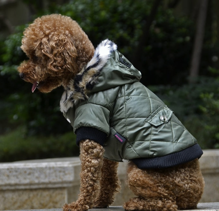 Pet Dog Fur Collar Coat Autumn Winter Clothes