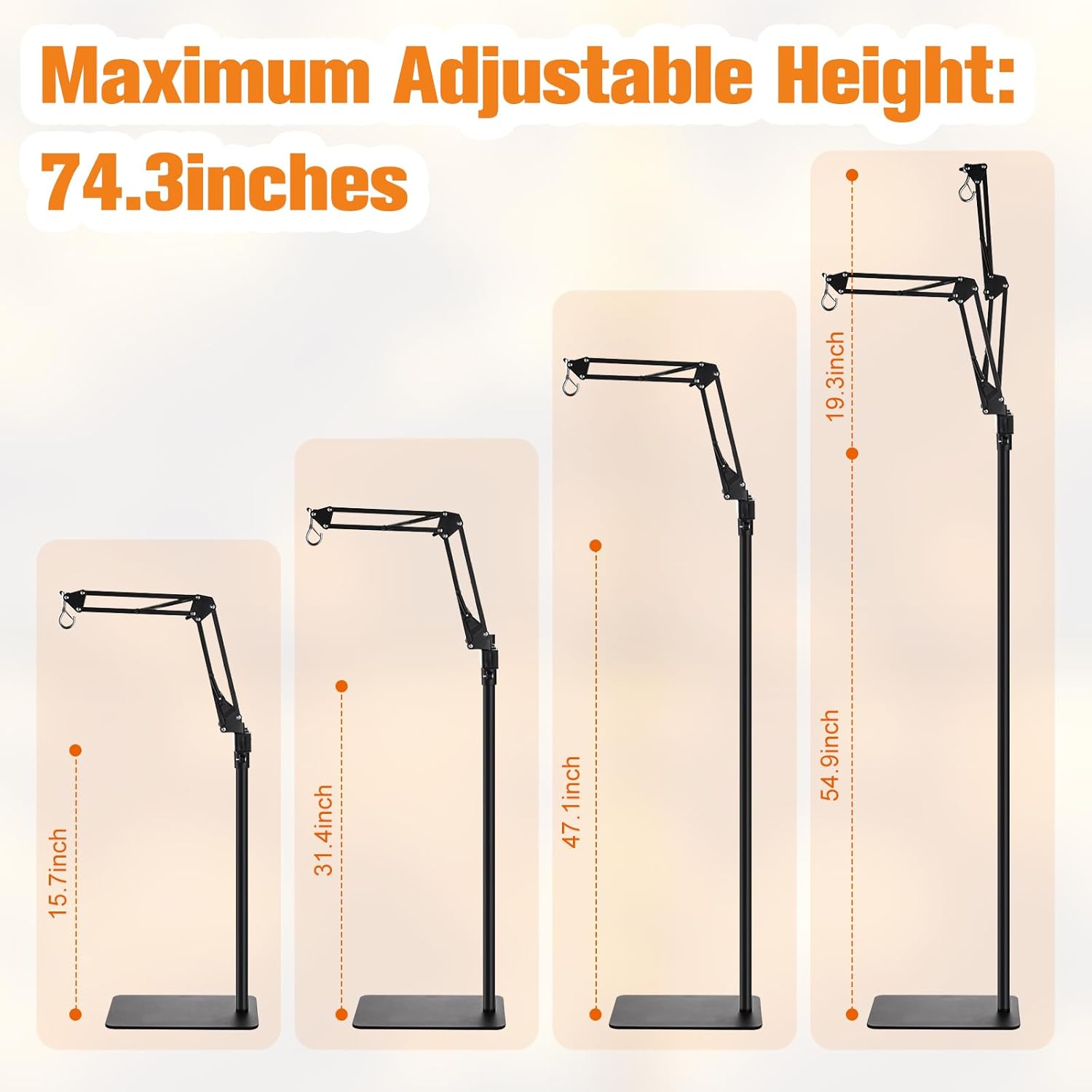 Adjustable Dual Reptile Lamp Stand Heat Light Holder