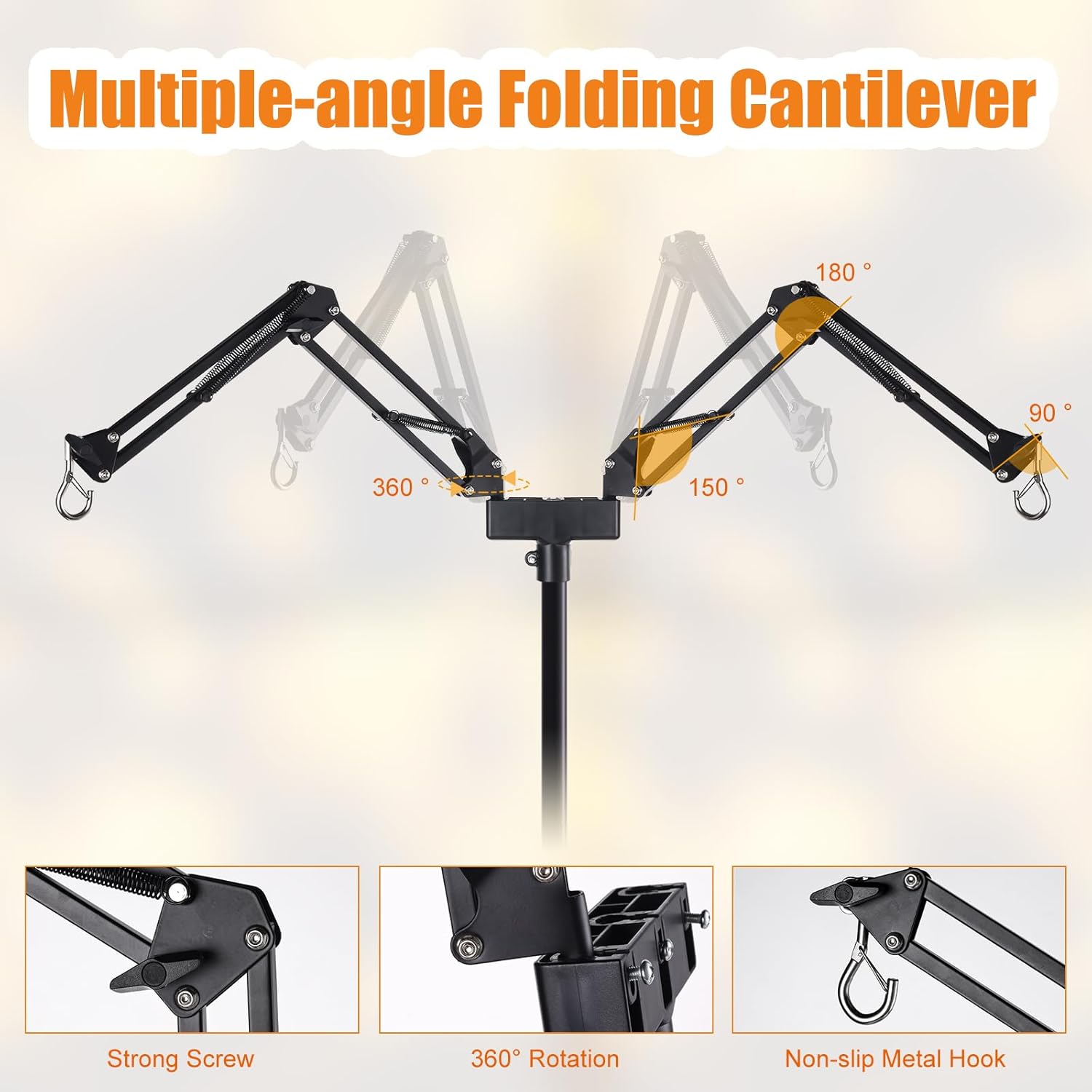 Adjustable Dual Reptile Lamp Stand Heat Light Holder