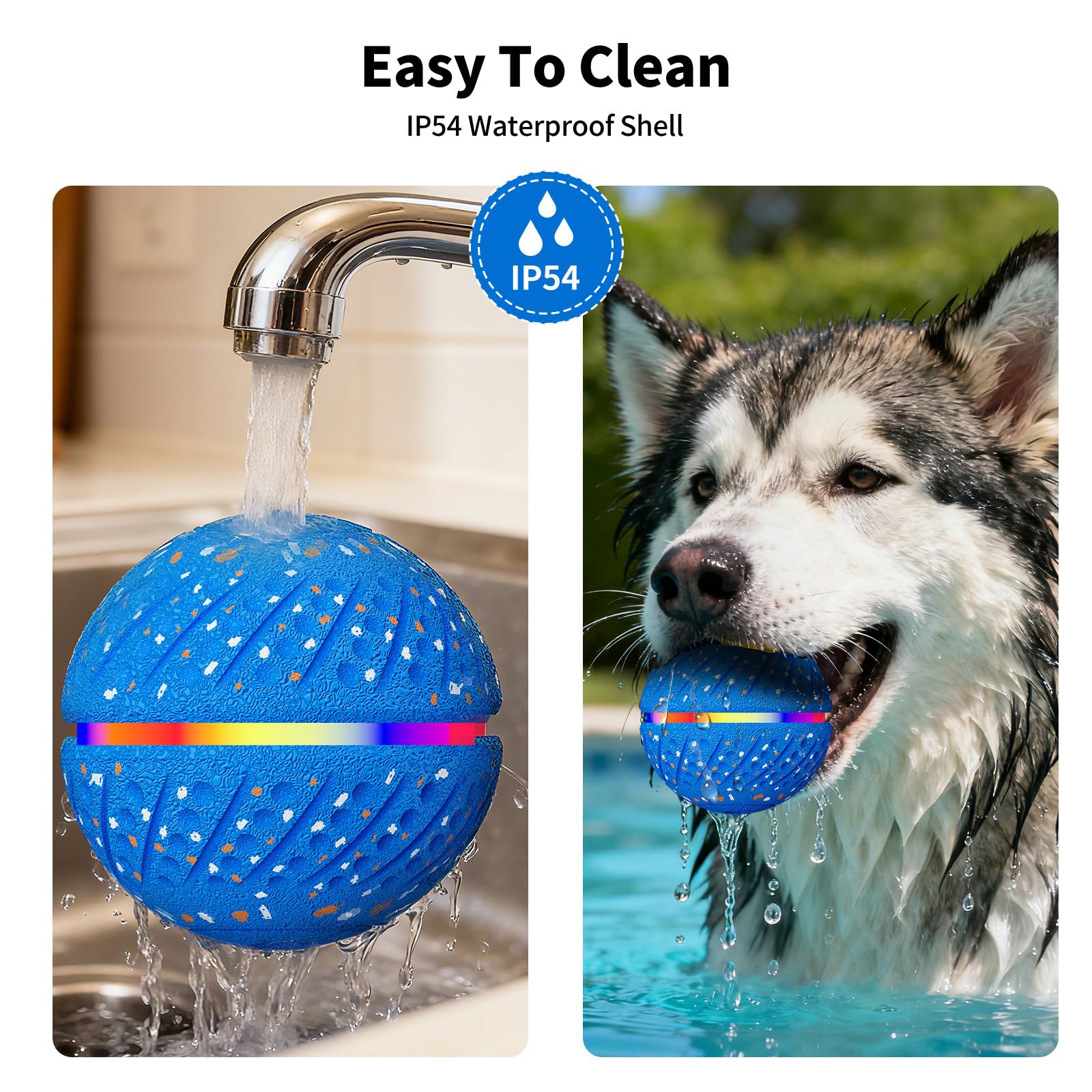 Interactive Smart Moving Bouncing Light Ball Dog Toy
