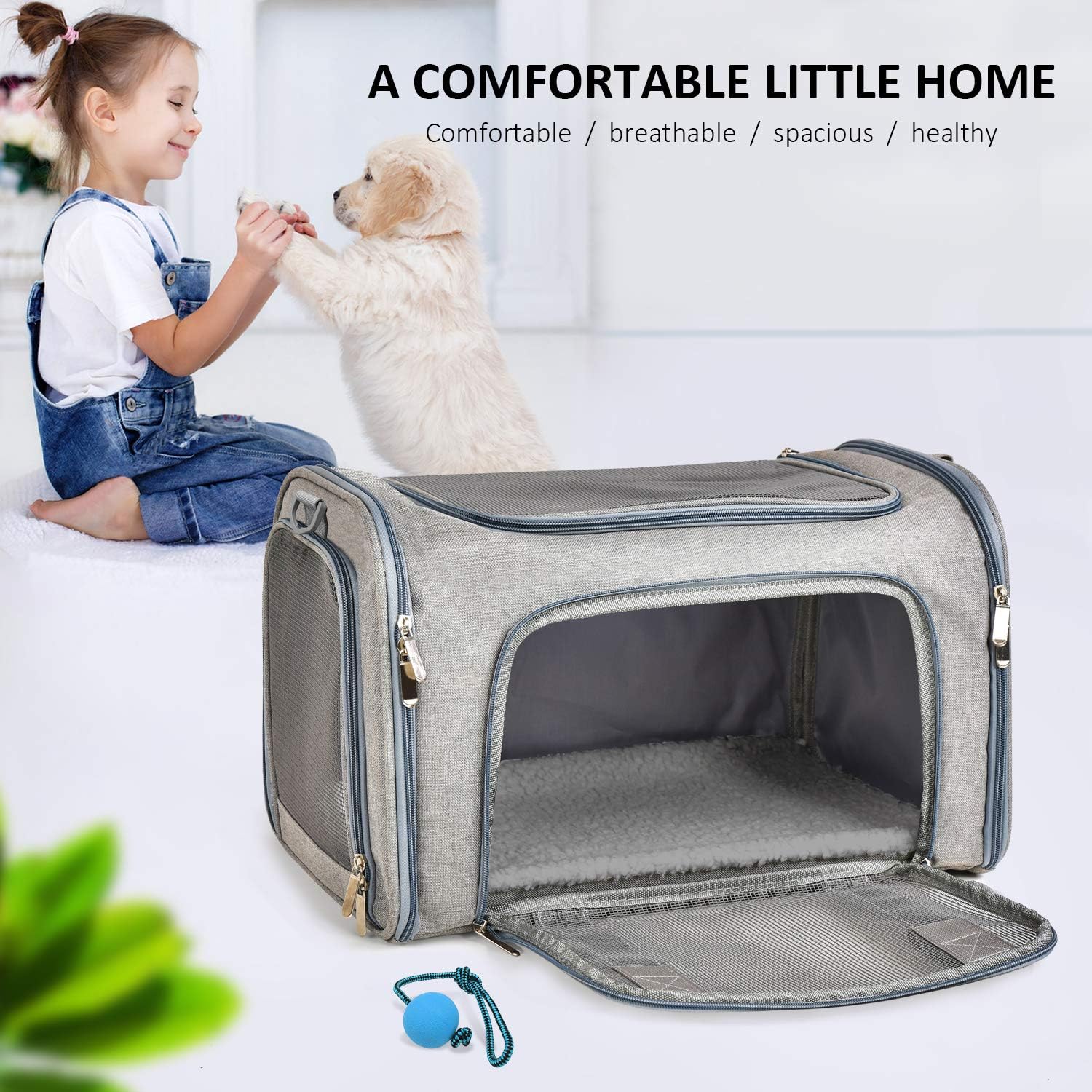 Soft Sided Collapsible Pet Carrier For Small Pets