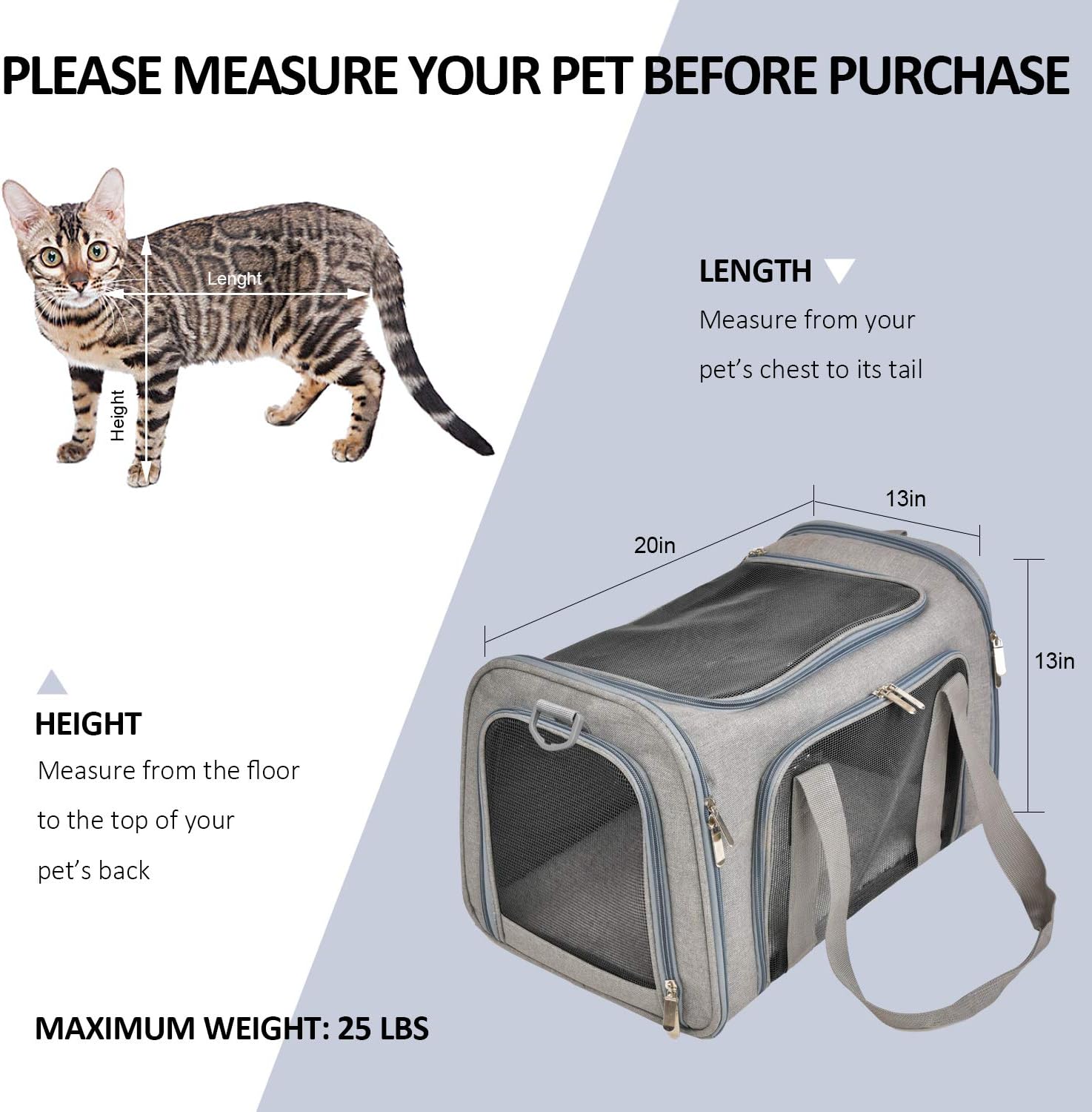 Soft Sided Collapsible Pet Carrier For Small Pets