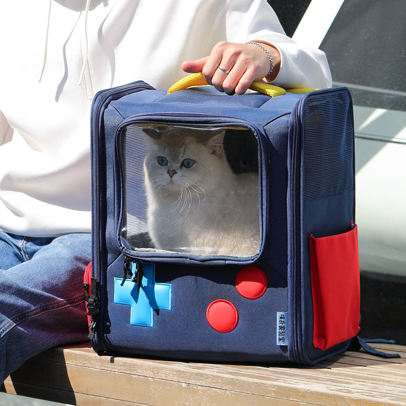 Retro Game Console Style Pet Travel Backpack Carrier