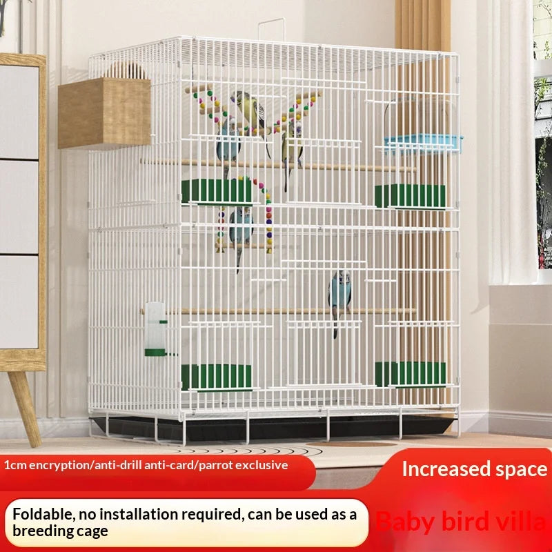 Foldable Extra Tall Metal Bird Cage Portable Home