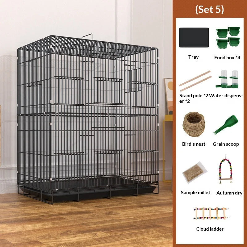 Large Multi Level Parrot Bird Cage Spacious Indoor