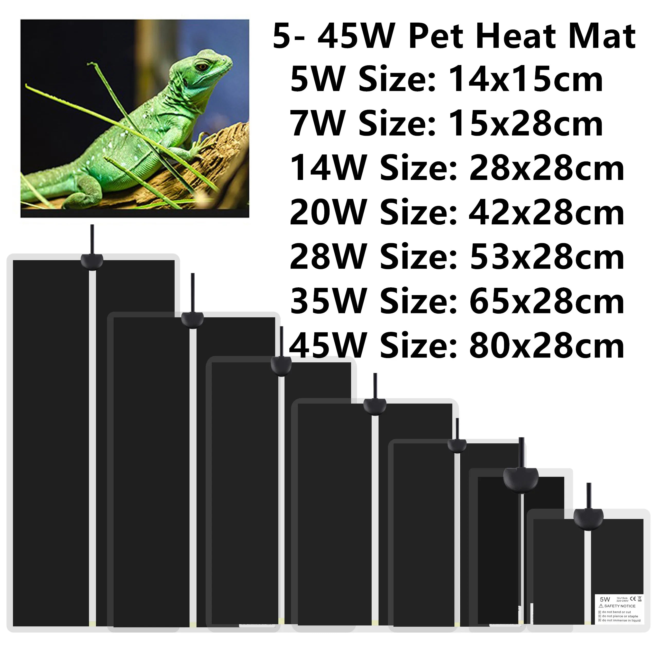 Waterproof Reptile Heating Pad With Adjustable Temperature Controller