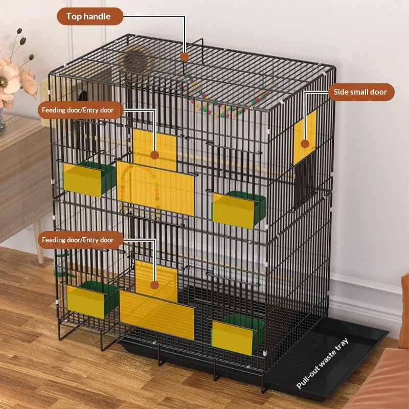 Foldable Extra Tall Metal Bird Cage Portable Home