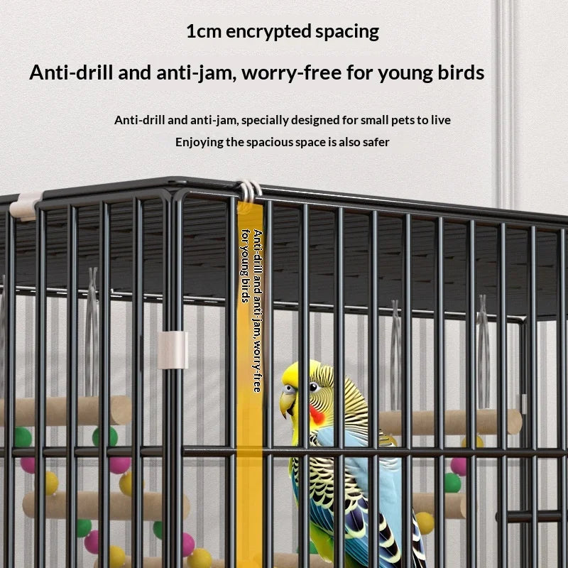 Foldable Extra Tall Metal Bird Cage Portable Home