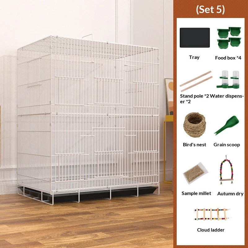 Foldable Extra Tall Metal Bird Cage Portable Home