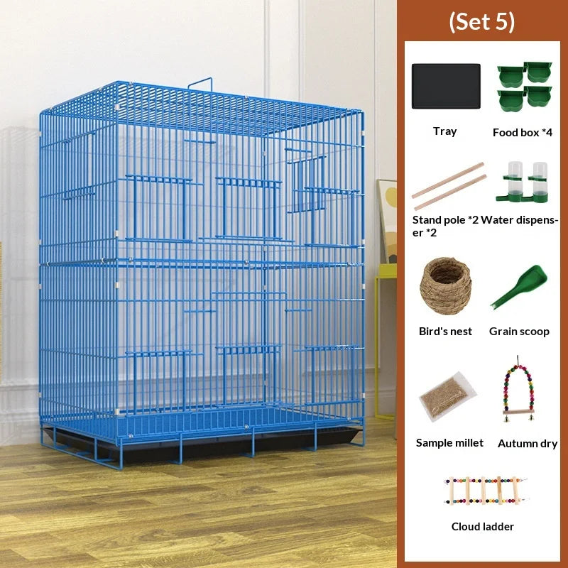 Foldable Extra Tall Metal Bird Cage Portable Home