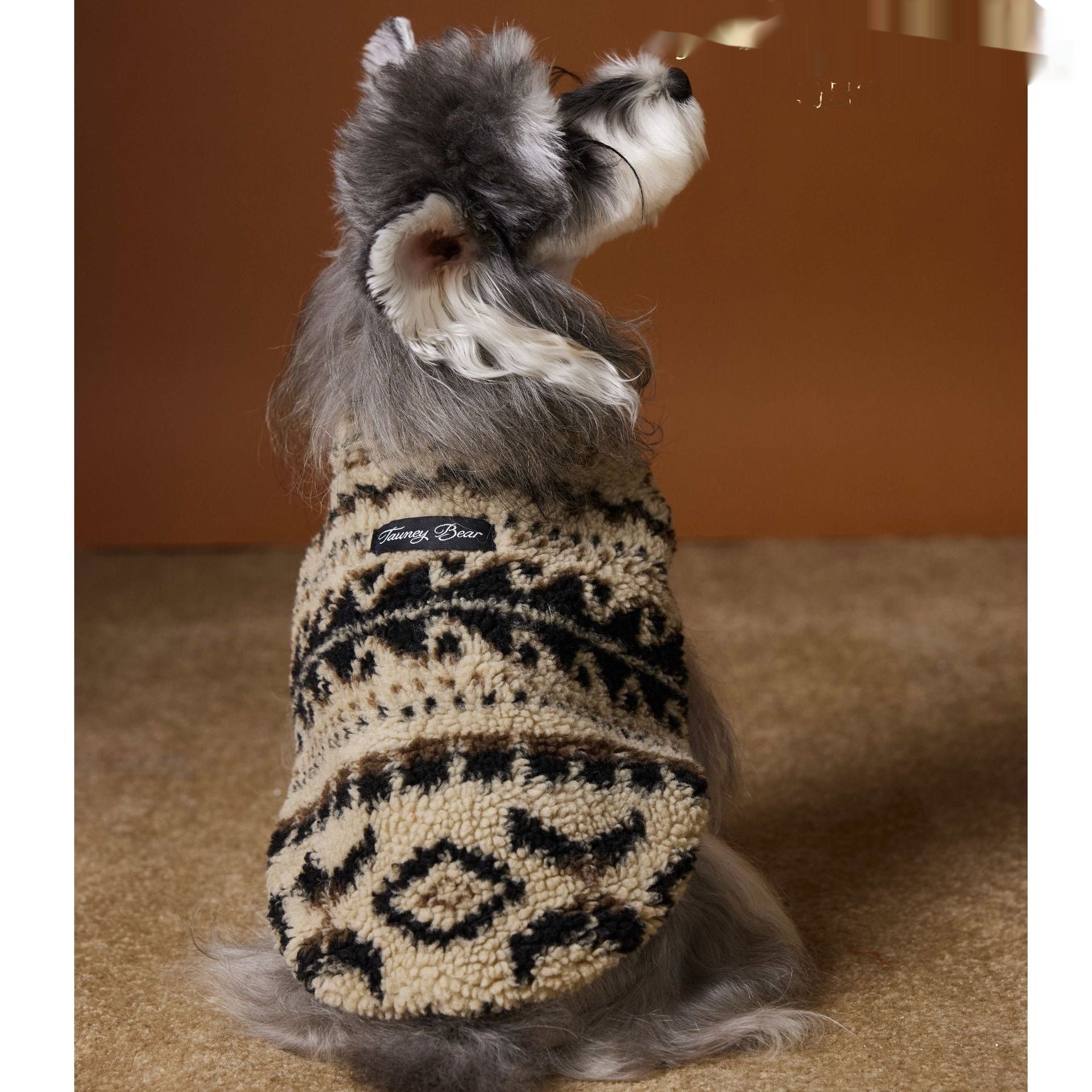 Fair Isle Sleeveless Dog Sweater For Fall Winter