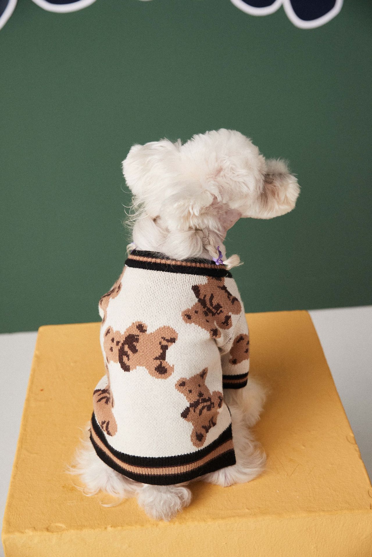 Preppy V-Neck Striped Pet Sweater For Dogs Cats