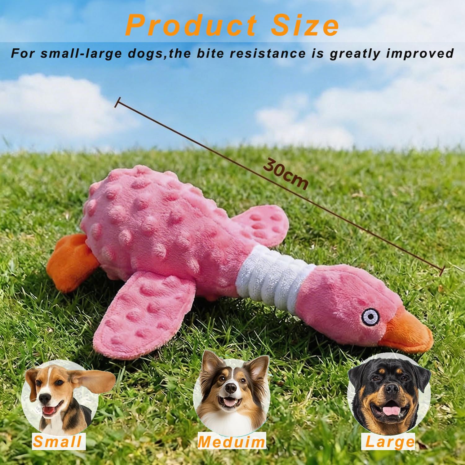 Durable Squeaky Duck Plush Dog Toy For Chewers