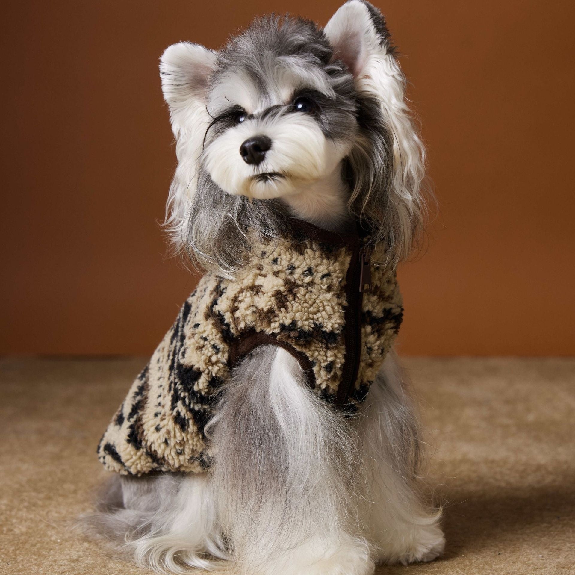 Fair Isle Sleeveless Dog Sweater For Fall Winter