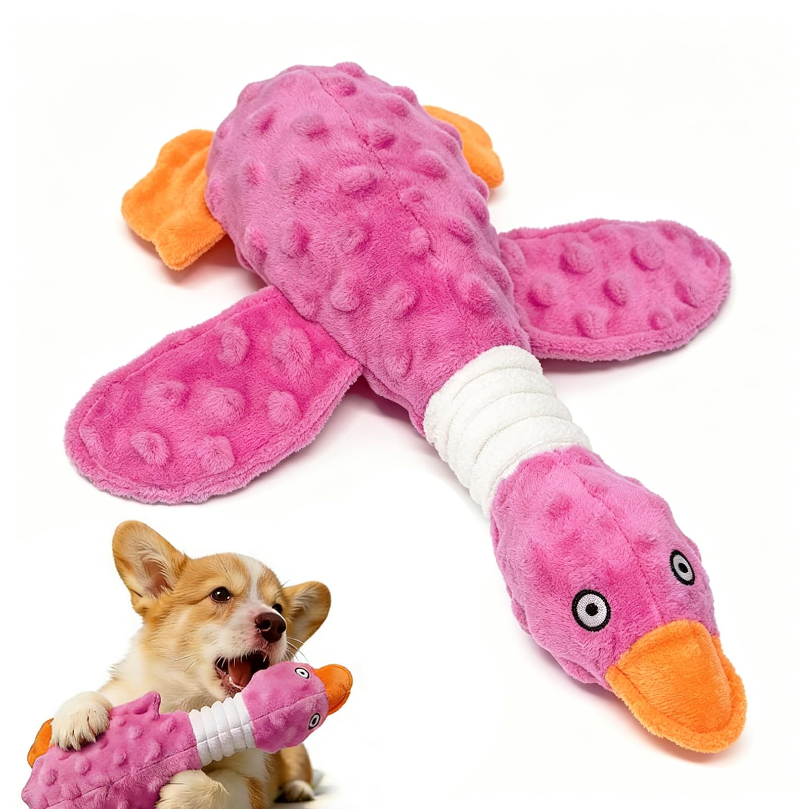 Durable Squeaky Duck Plush Dog Toy For Chewers