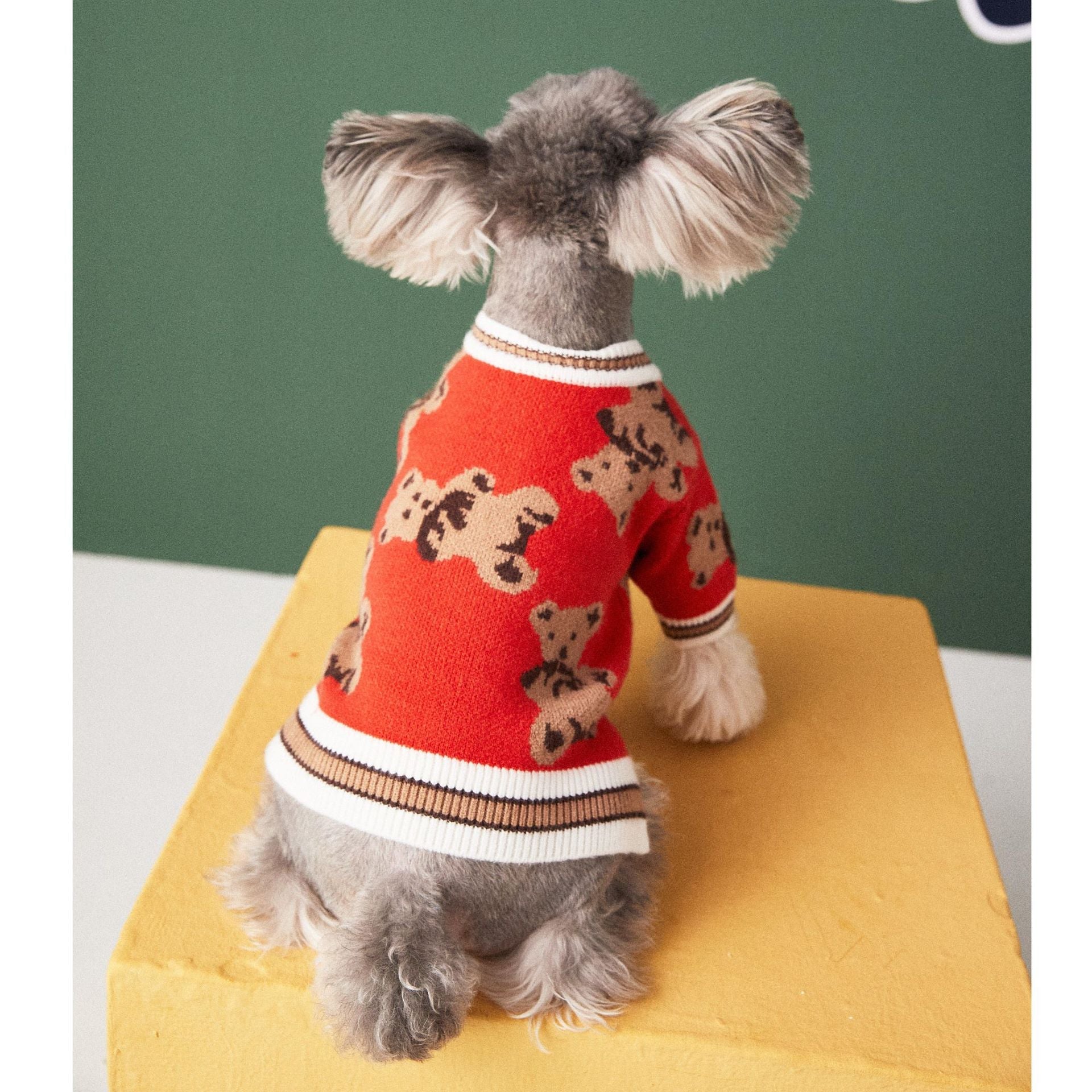 Preppy V-Neck Striped Pet Sweater For Dogs Cats