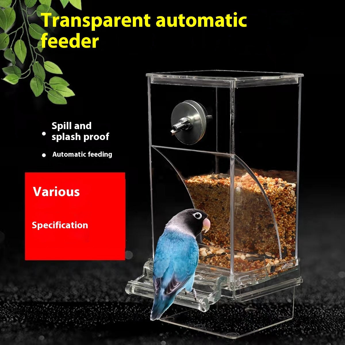 Transparent Automatic Plug In Bird Food Container