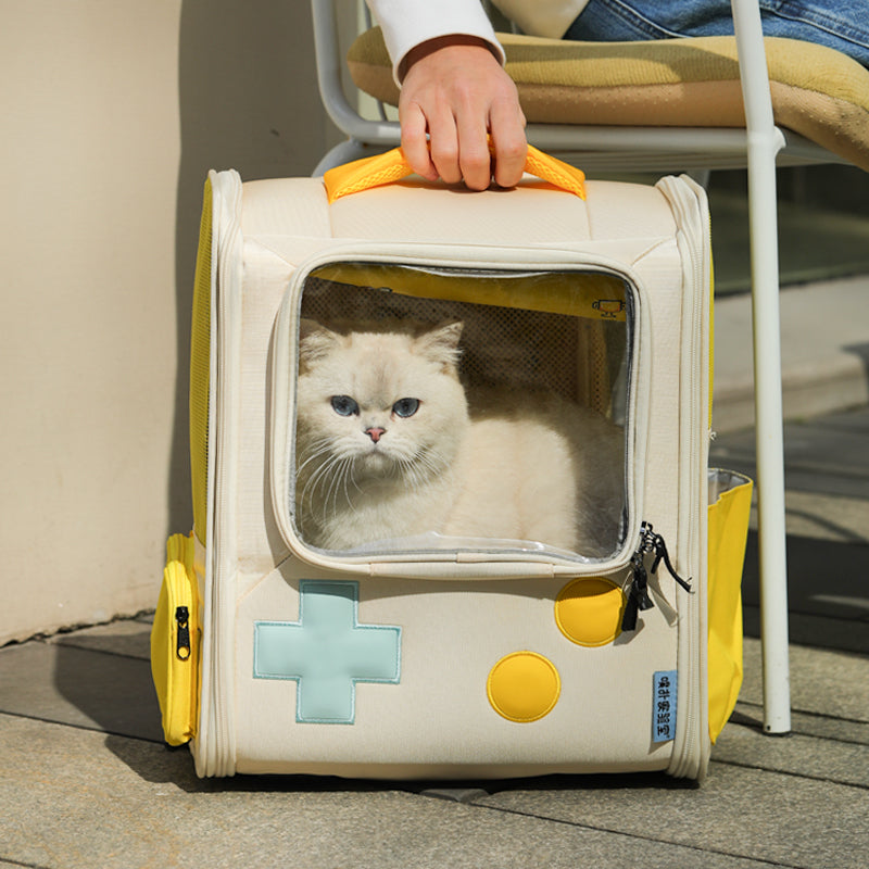 Retro Game Console Style Pet Travel Backpack Carrier