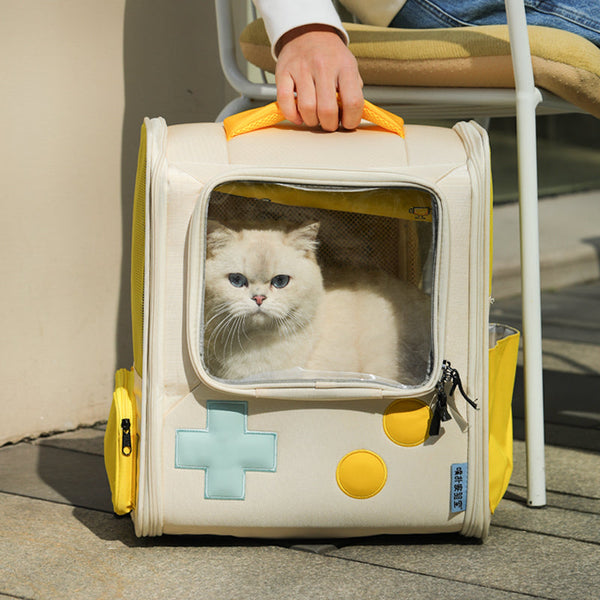 Retro Game Console Style Pet Travel Backpack Carrier